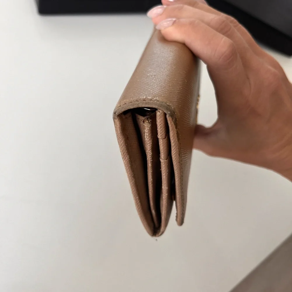 Authentic Prada Beige Leather Long Wallet - Picture 3 of 14